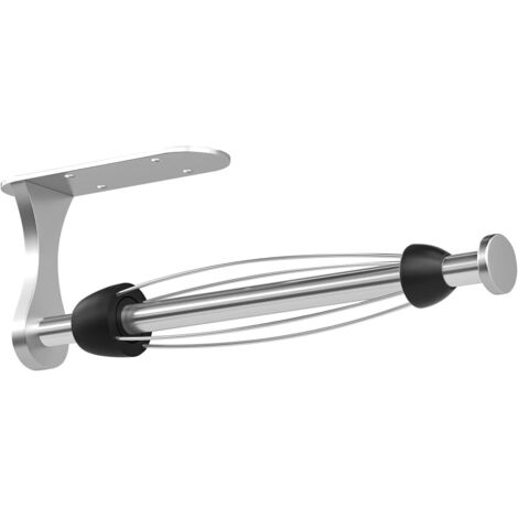 Support Pour Essuie-Tout - Fixation Sous Placard - Mécanisme À Cliquet - Montage Adhésif Ou Vis - Aluminium Et Acier Inoxydable - Pour Cuisine Salle De Bain Atelier - 1 Pièce