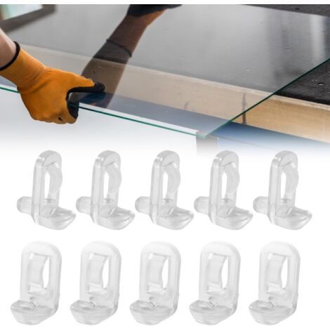 Support Pour Étagères en Verre – Kit Complet de 100 Pièces Idéal pour Mobilier et Aménagement Intérieur (Modèle A - Transparent)