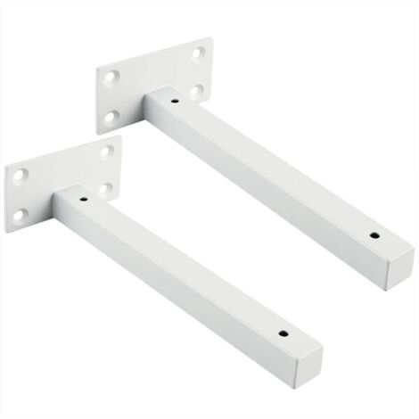 Support pour étagères murales flottantes, invisibles et robustes en bois, finition métal blanc - f-AquaForge