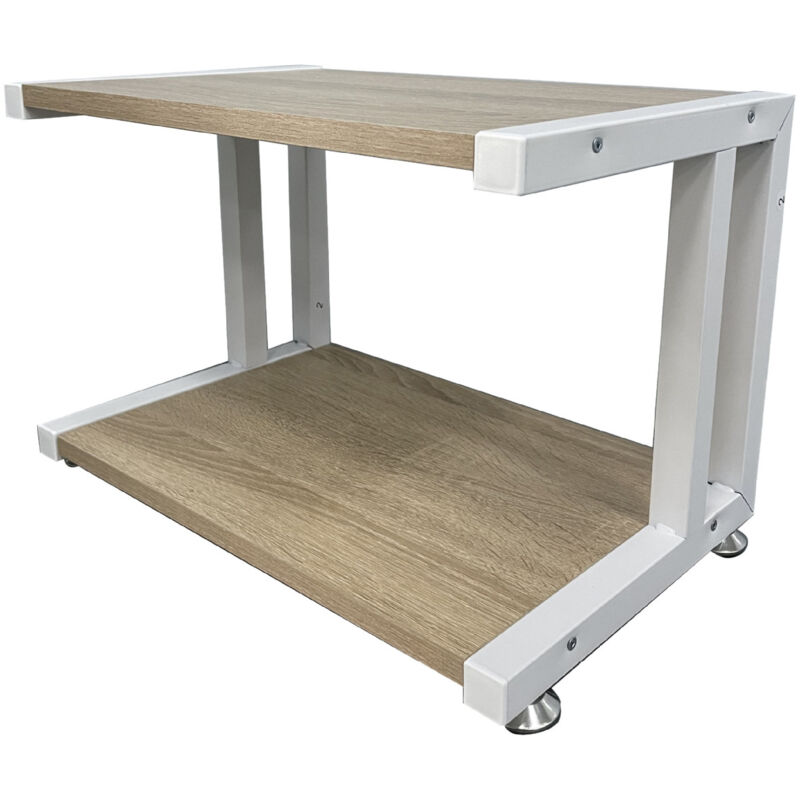 Largeight - Support Pour Imprimante De Bureau 2 Niveaux Sous Le Bureau - éTagèRe En Bois Rustique Industrielle De Ferme - Rangement Pour Livre