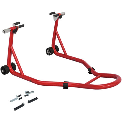 Support pour moto, béquille avant pour moto avec bras oscillant en U et en L, support universel pour atelier, rouge