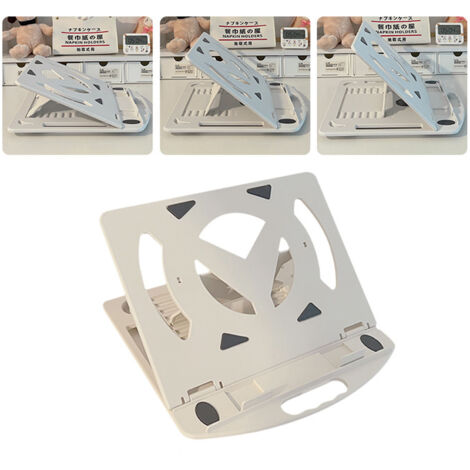 Support pour ordinateur portable - Adjustable, Y-Type, portable et démontable avec support téléphone - Blanc - 344g - 28x27,5cm - Contient 1