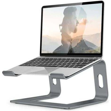 Support pour ordinateur portable compatible avec MacBook Pro/Air, HP, MateBook et tous les ordinateurs portables Lenovo de 10 et 17 pouces (gris).