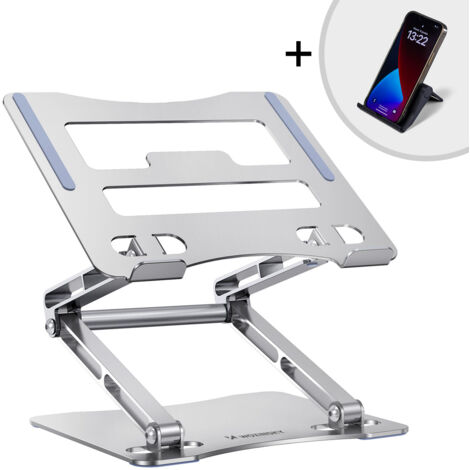 Support pour ordinateur portable et tablette Wozinsky WRS-CPY75DSS en aluminium + support pour smartphone offert - Argent