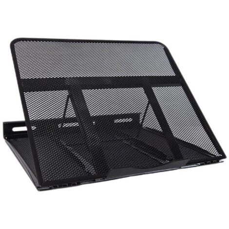 Support pour ordinateur portable, noir, 33 x 28 x 4 cm, 1 pièce Organisateur de bureau extensible et réglable en filet Métal