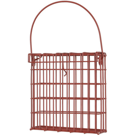 Support pour pain de graisse en métal rouge terracotta  pour oiseaux - zolux