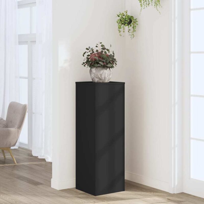 Support pour plantes noir 33x33x100 cm bois d'ingénierie - Vidaxl
