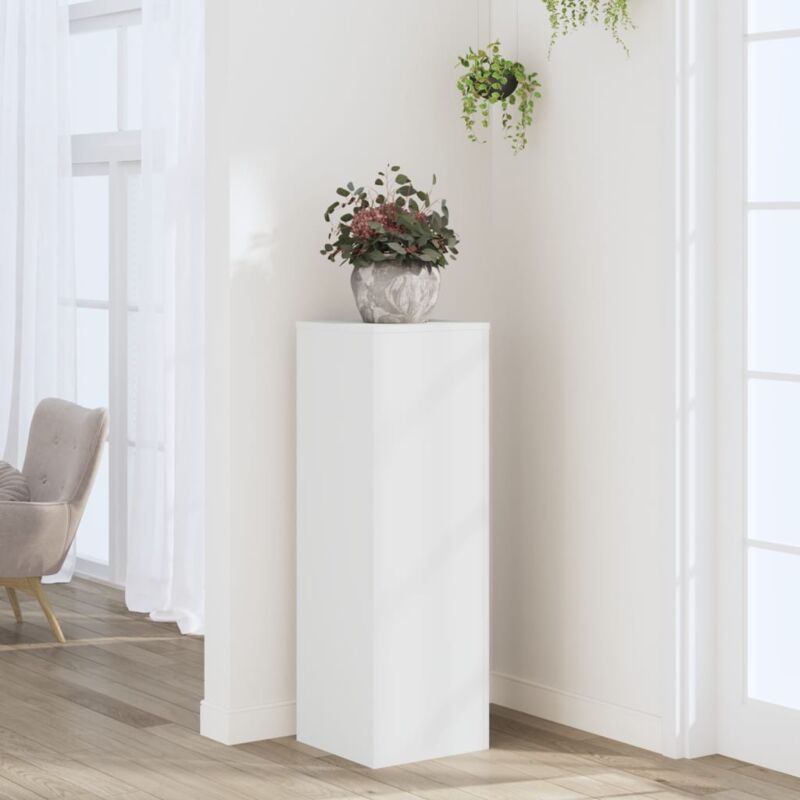 Support pour plantes blanc 33x33x100 cm bois d'ingénierie - Vidaxl