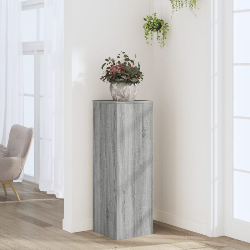 Support pour plantes sonoma gris 33x33x100 cm bois d'ingénierie - Vidaxl