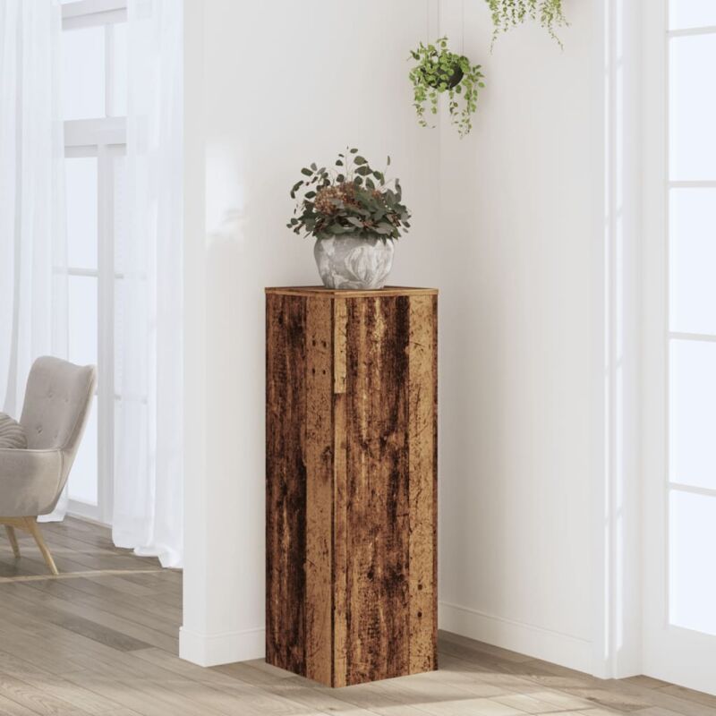 Support pour plantes vieux bois 33x33x100 cm bois d'ingénierie Vidaxl
