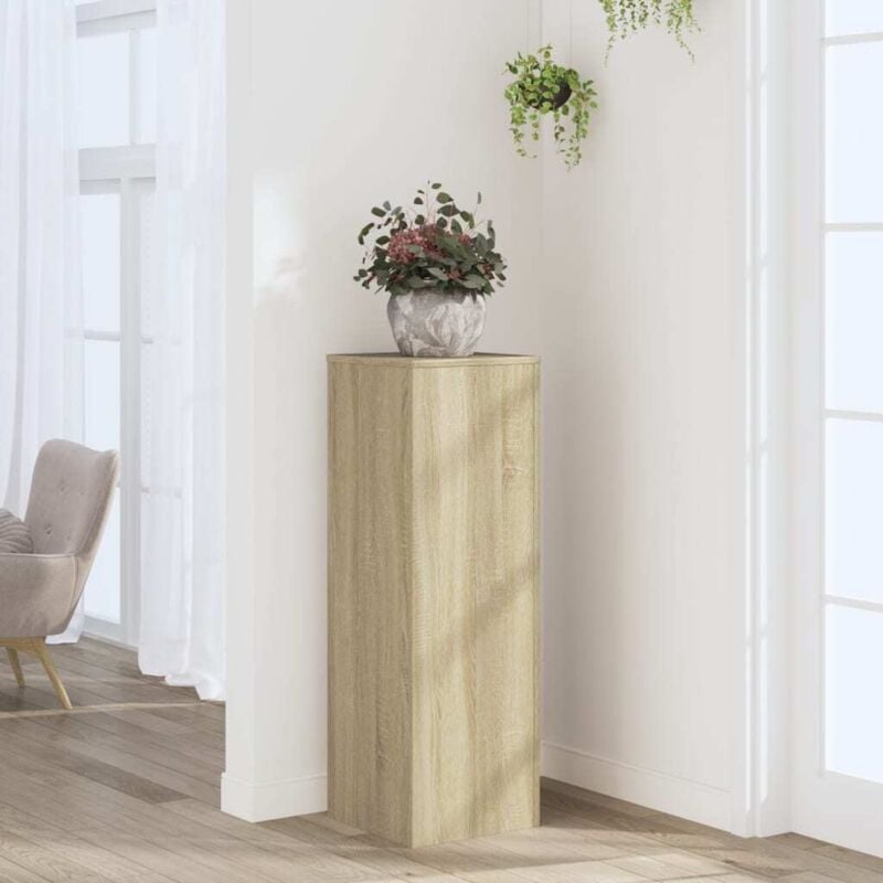 Support pour plantes chêne sonoma 33x33x100cm bois d'ingénierie Vidaxl