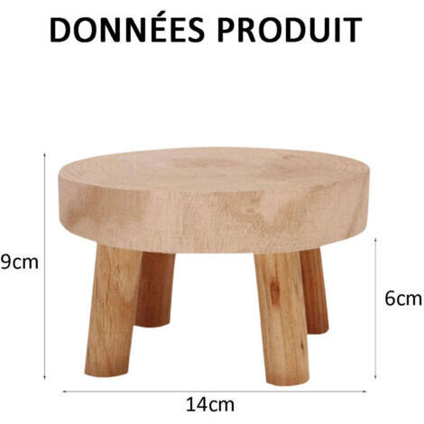 Support pour plantes en bois, idéal pour les plantes en pot, mini tabouret, décoration intérieure/extérieure, salon/entrée, taille S