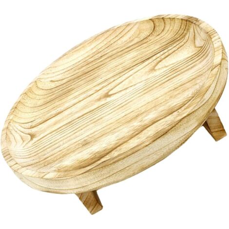 Support pour plantes en bois, petit tabouret de 20 cm, style rustique, à poser sur une table d'intérieur.