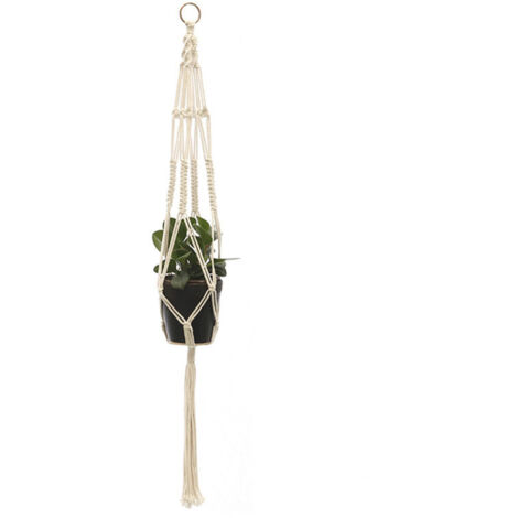Support pour plantes en macramé, porte-pot de fleurs décoratif tissé, panier suspendu pour intérieur et extérieur, fait main en corde de coton, décoration intérieure