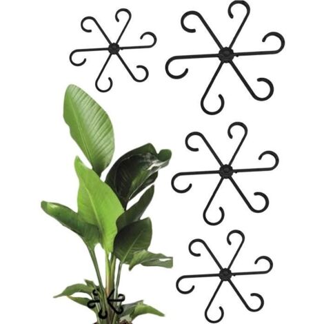 Support pour plantes grimpantes - 4 tuteurs pour tiges - Haute qualité en PP - Couleur verte