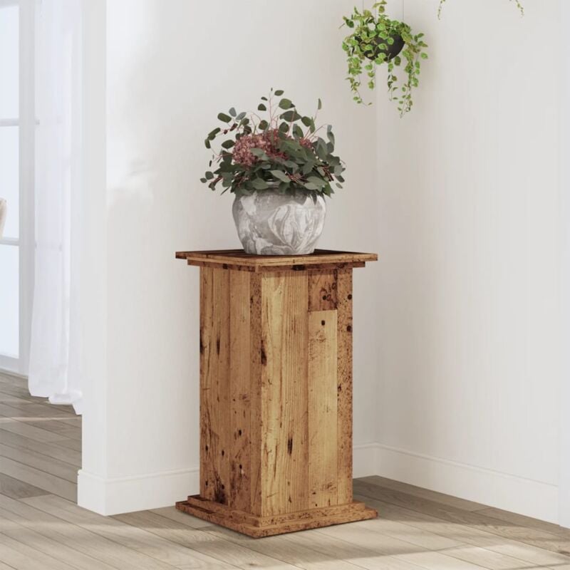 Support pour plantes vieux bois 33x33x60 cm bois d'ingénierie - Vidaxl