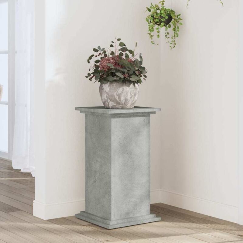 Support pour plantes gris béton 33x33x60 cm bois d'ingénierie - Vidaxl