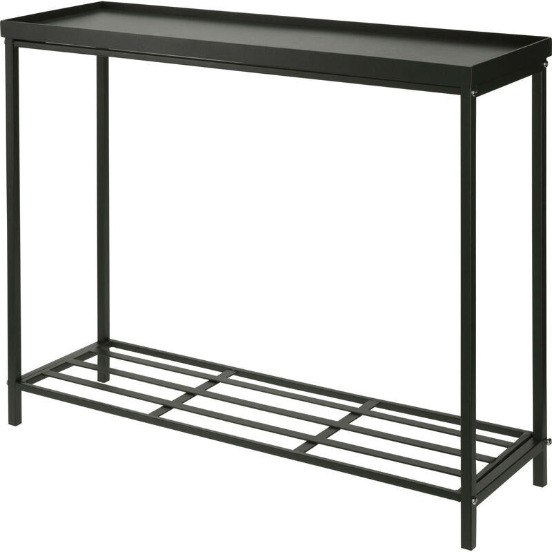 Ambiance - Table d'appoint étroit noir pour canapé, 75 x 23 x 60 cm