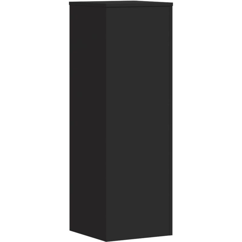 Support pour plantes meuble fleur 33 x 33 x 100 cm bois d'ingénierie noir