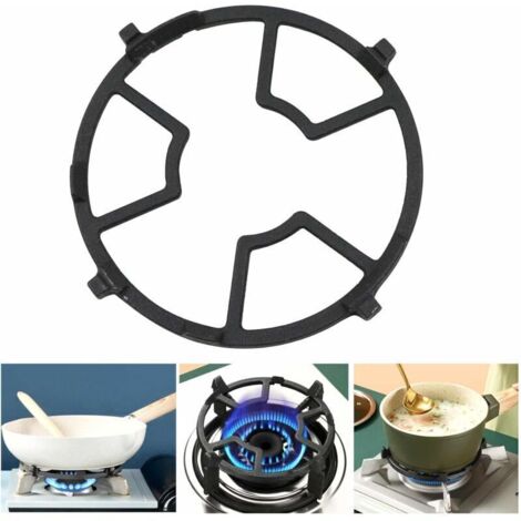 Support pour plaque gaz en fonte – 17,5 cm, 4 ou 5 griffes réglables, compatible tous feux, robuste et stable