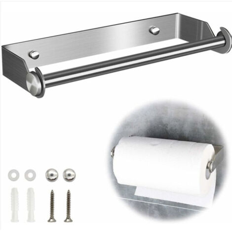Support pour Porte Papier Cuisine Essuie Tout en Acier Inoxydable Derouleur Essuie Tout Distributeur Sopalin Dérouleur Essuie Tout Porte Rouleau de Cuisine Mural pour Armoire Salle de Bains Toilette
