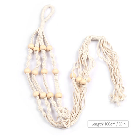 Support pour Pot de Fleurs Macramé Corde de Coton 4 Pattes 100cm