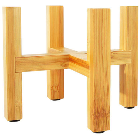 Support pour pots de fleurs en bois massif, présentoir robuste pour pots, conception d'angle autoportante avec pieds épais, support pour plantes en bois de qualité.
