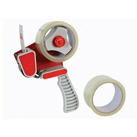 Support pour ruban + 2 rubans adhésifs d'emballage - 50 mm x 50 m