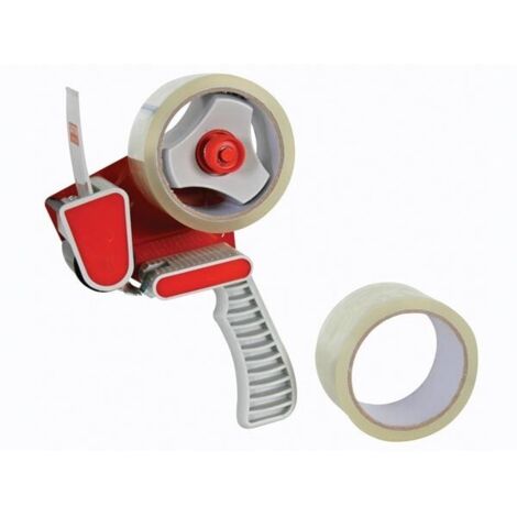 SUPPORT POUR RUBAN + 2 RUBANS ADHÉSIFS D'EMBALLAGE - 50 MM X 50 M PEREL DTDIS2T