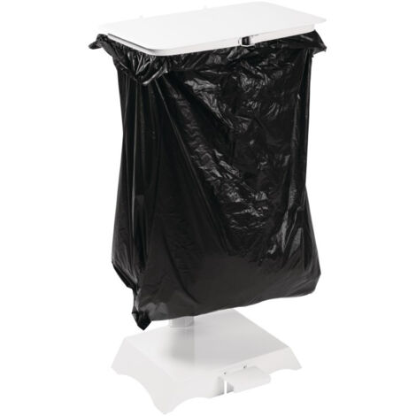 Support pour Sac Poubelle en Acier Blanc - Jantex