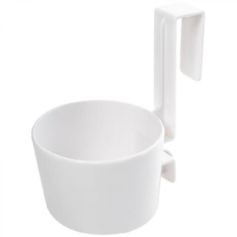 Support pour sèche-cheveux à suspendre au-dessus d'un meuble, pour salle de bain principale, meuble-lavabo, 13 x 9,5 x 6 cm - Blanc