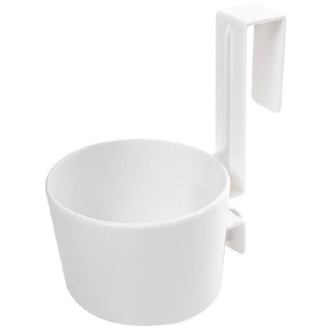 Support pour sèche-cheveux à suspendre au-dessus d'un meuble, pour salle de bain principale, meuble-lavabo, 13 x 9,5 x 6 cm - Blanc