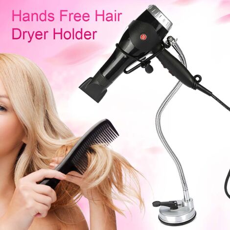 Support pour sèche-cheveux rotatif à 360°, mains libres, avec ventouse amovible