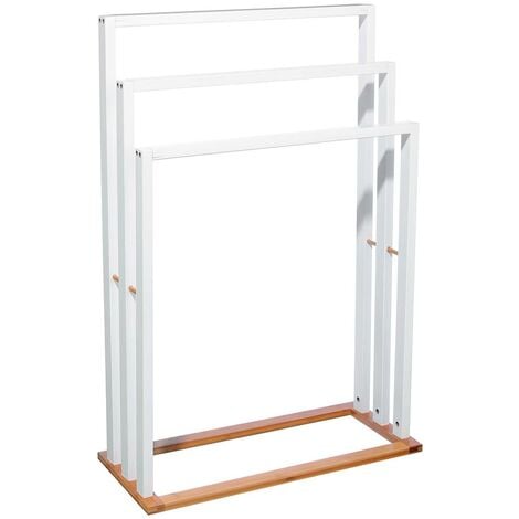 Support pour serviettes avec pieds en bois naturel blanc - 5five