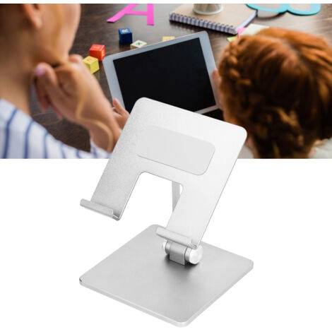 Support pour Smartphones et Tablettes en Alliage d'Aluminium Anti-dérapant et Réglable avec Trou de Chargement Portable pour Bureau Domicile Silver