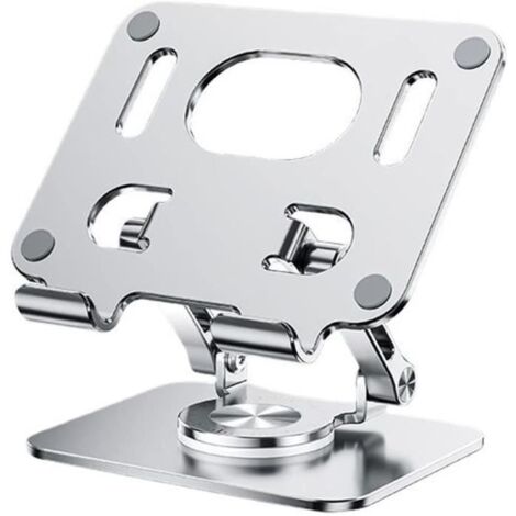 Support pour Tablette Multi-Angle, Support de Tablette Pliable Rotatif à 360° en Aluminium, Compatible avec Tablette 4.7 à 12''