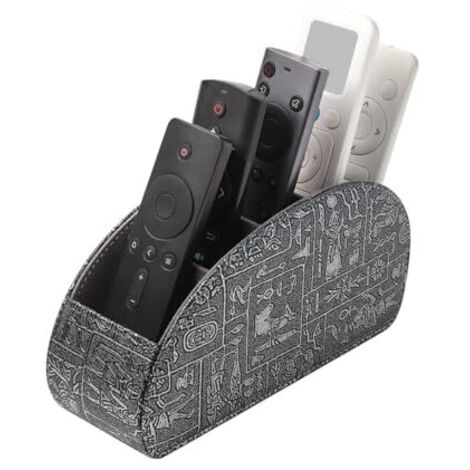 Support pour télécommandes avec 5 poches, Grand support pour télécommandes TV, DVD, 4K Stick et Bluray, Rangement pour télécommandes de stylo, L-Retro Argent