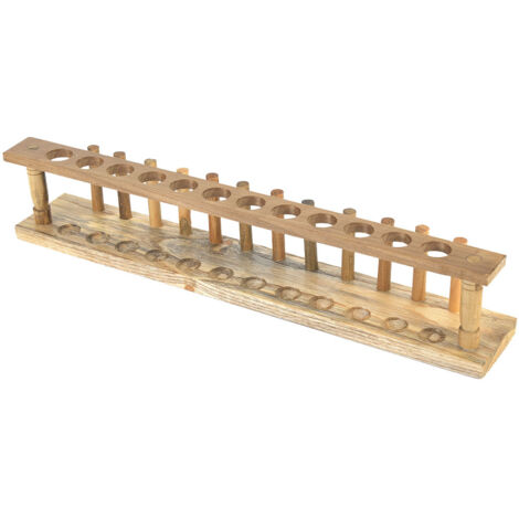 Support pour tubes à essai en bois durable - Rack laboratoire chimie 12 trous (Modèle 6/8/10/12 trous)