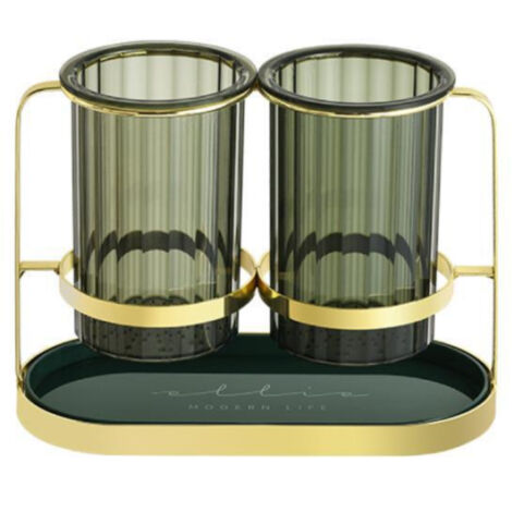 Support pour ustensiles de cuisine et organiseur, porte-ustensiles à tasse pour le plat de travail, cuisinier parfait (vert foncé)