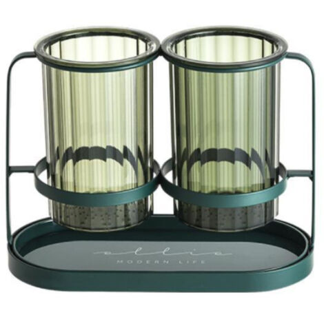 Support pour ustensiles de cuisine et organiseur, porte-ustensiles à tasse pour le plat de travail, cuisinier parfait (vert foncé)