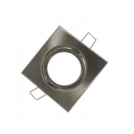 Support rA glable pour spots LED GU10 encastrA  carrA  nickel pour plaque de plA tre carrA e nickelA e