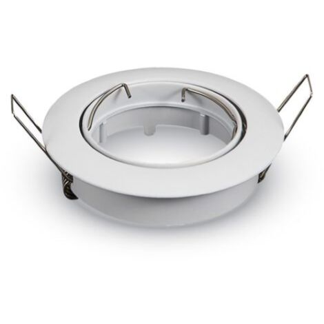 Support rA glable pour spots led GU10 encastrA  rond blanc pour plaque de plA tre