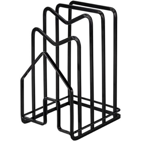 Support rangement cuisine inox 304, organiseur planches couvercles casseroles étagère sous placard noir