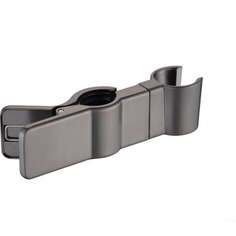 Support receveur de douche, support de tringle de douche 22-25 mm, métal, pivotant, réglable (gris)
