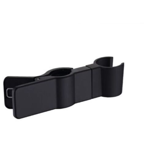 Support receveur de douche, support de tringle de douche 22-25 mm, métal, pivotant, réglable (Noir)