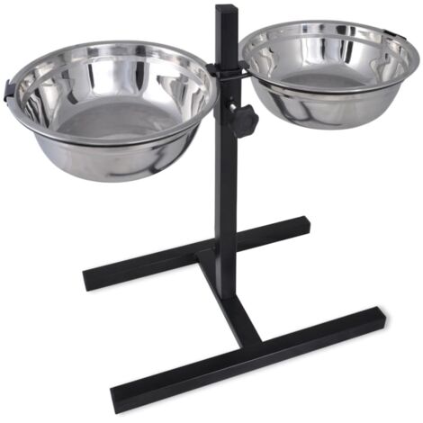Support réglable avec 2 bols de 41 L pour chien vidaXL