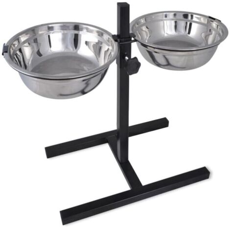 Support réglable avec 2 bols de 41 L pour chien XL