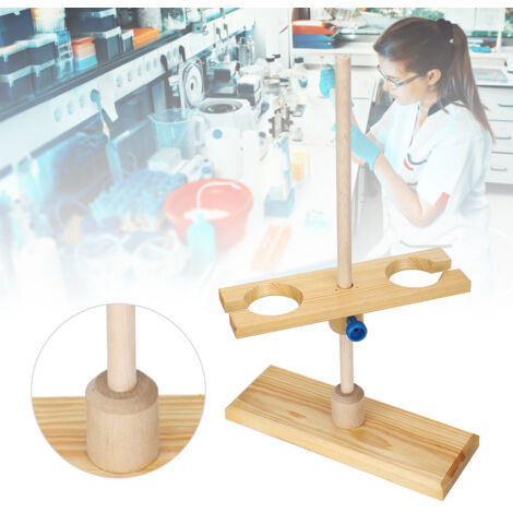 Support Réglable pour Entonnoirs de Laboratoire en Bois à 2 Emplacements
