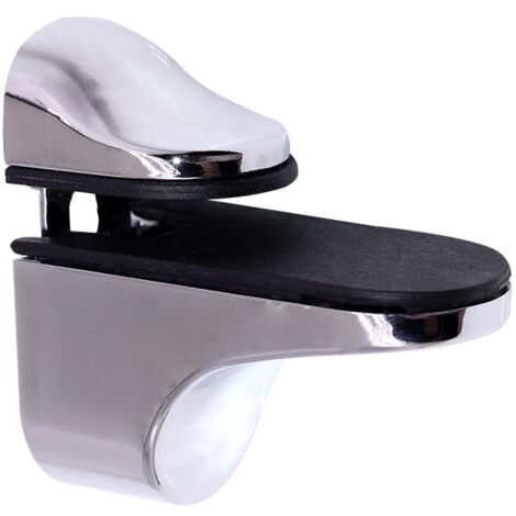 Support réglable pour étagère en verre argenté, lot de 2, compatible avec les étagères en bois ou en verre de 5 à 22 mm d'épaisseur. - AquaForge
