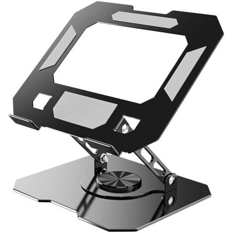 Support réglable pour ordinateur portable (bureau) - Support ergonomique rotatif à 360° pour ordinateur portable, support pliable et portable pour ordinateur portable